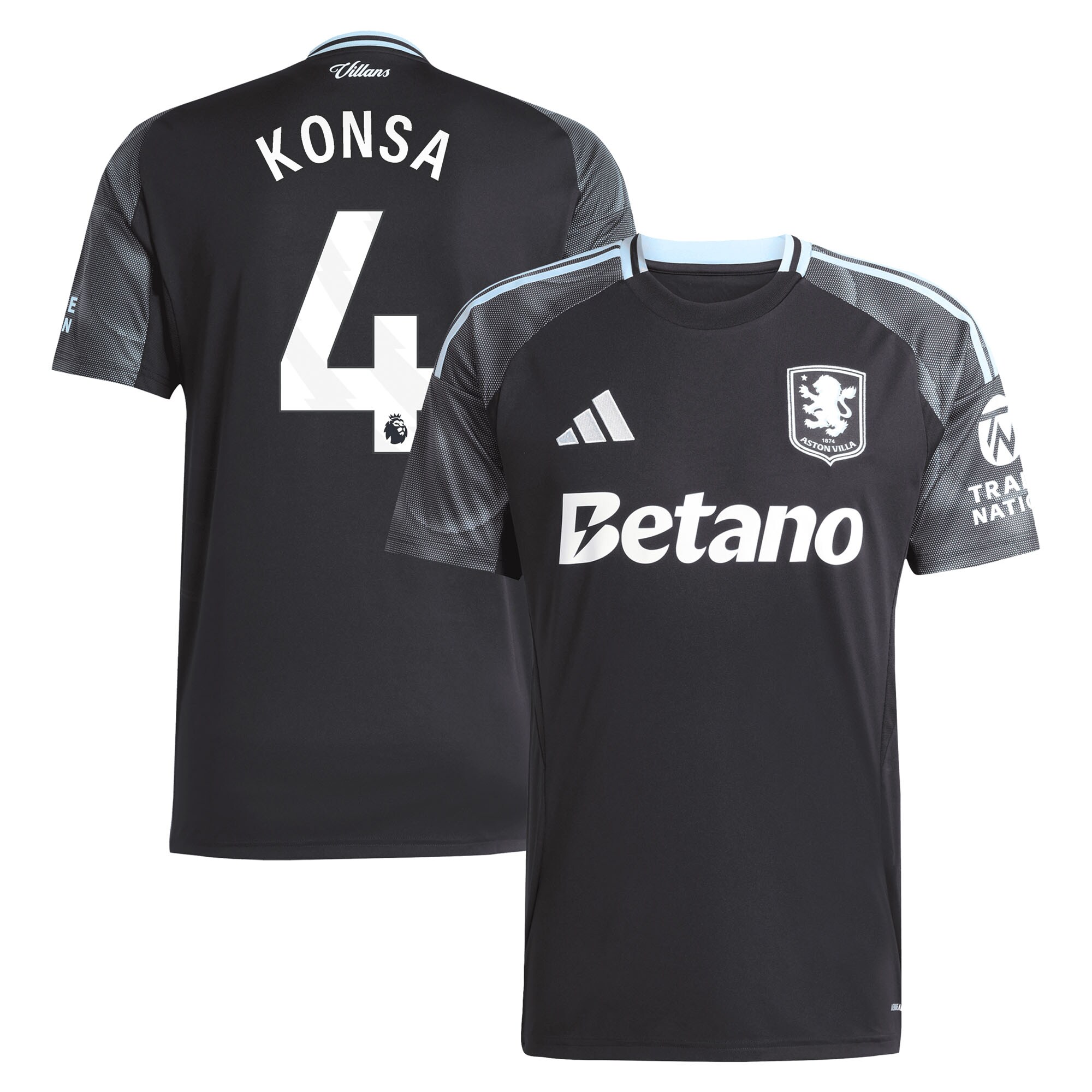 aston villa adidas away shirt 2025-26 with konsa 4 printing Collection - Aston Villa Official Store