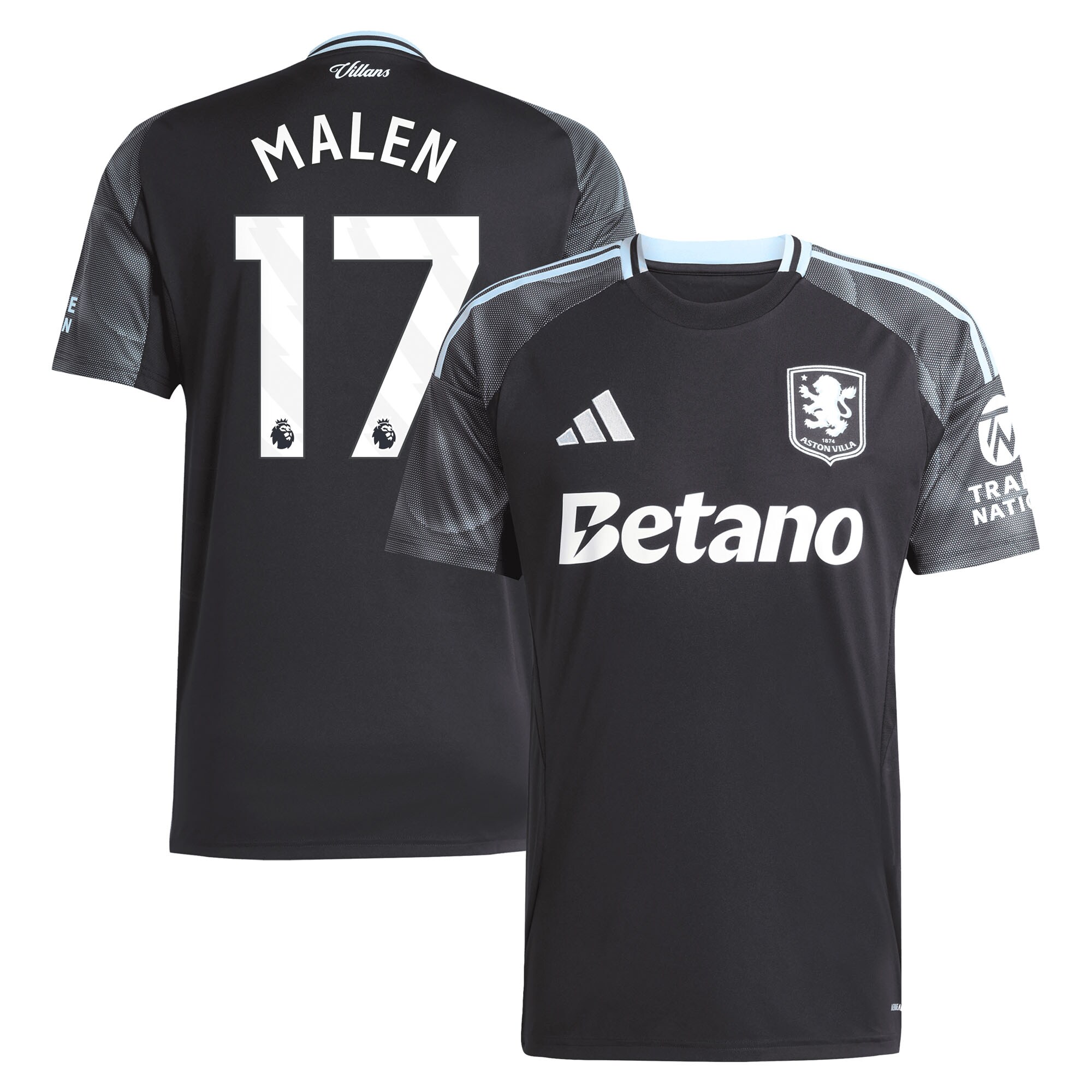 aston villa adidas away shirt 2025-26 with malen 17 printing Collection - Aston Villa Official Store