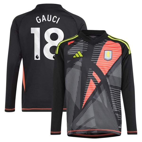 aston villa adidas goalkeeper shirt 2024-25 – long sleeve – kids with gauci 18 printing – 202029323 Collection - Aston Villa Official Store