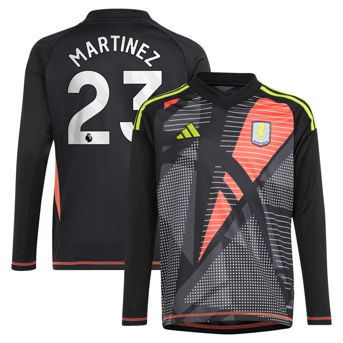 aston villa adidas goalkeeper shirt 2024-25 – long sleeve – kids with martinez 23 printing – 202029325 Collection - Aston Villa Official Store