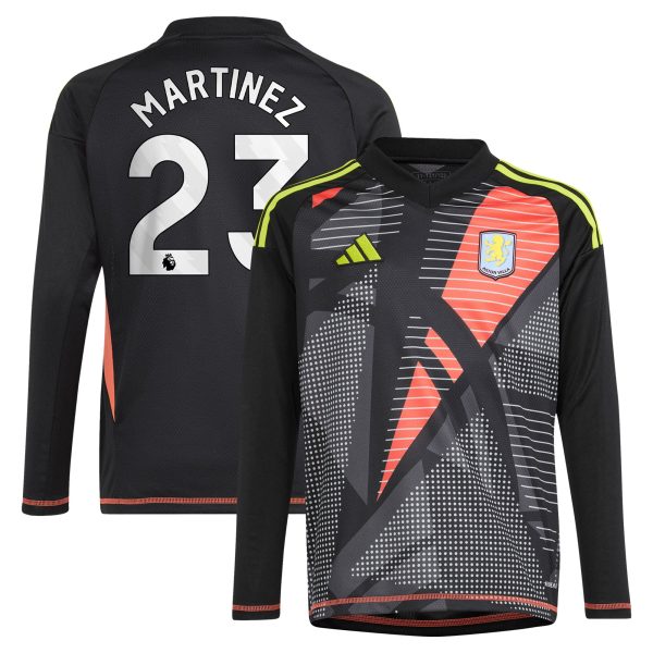 aston villa adidas goalkeeper shirt 2024-25 – long sleeve – kids with martinez 23 printing – 202029325 Collection - Aston Villa Official Store