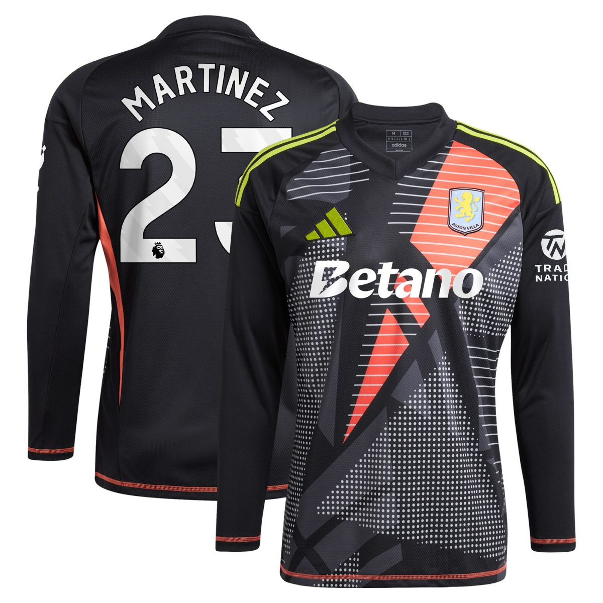 aston villa adidas goalkeeper shirt 2024-25 – long sleeve with martinez 23 printing – 202028938 Collection - Aston Villa Official Store