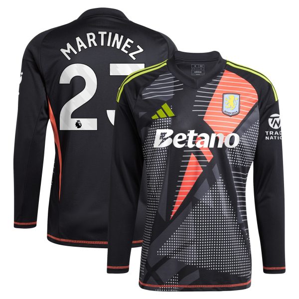 aston villa adidas goalkeeper shirt 2024-25 – long sleeve with martinez 23 printing – 202028938 Collection - Aston Villa Official Store