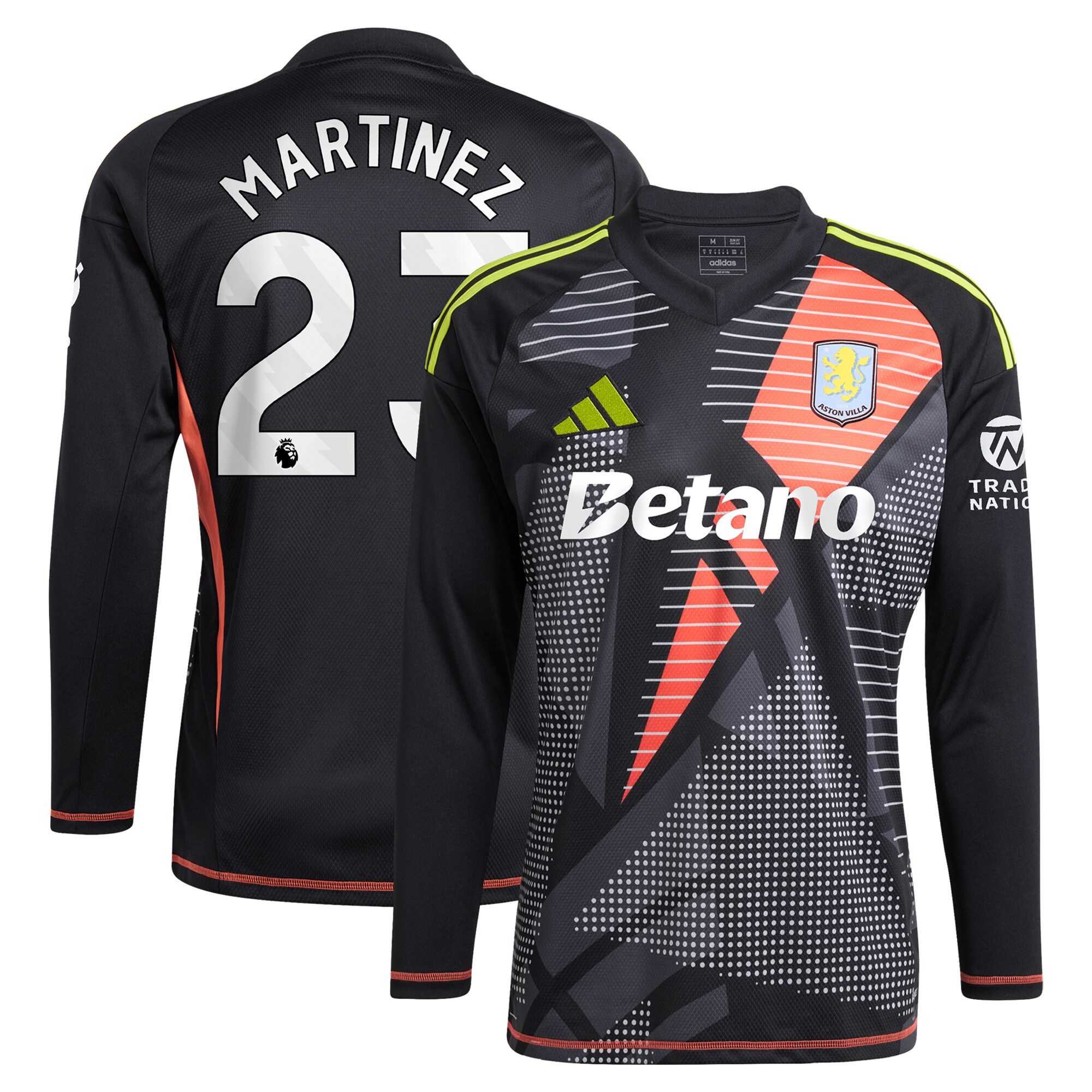 aston villa adidas goalkeeper shirt 2024-25 – long sleeve with martinez 23 printing – 202028938 Collection - Aston Villa Official Store