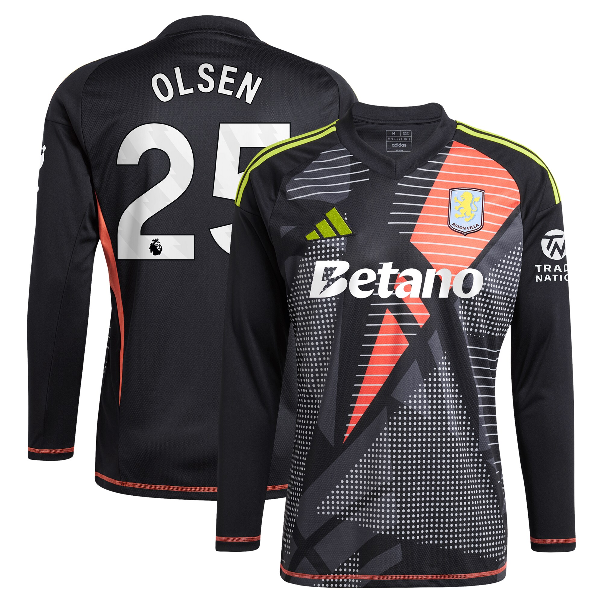 aston villa adidas goalkeeper shirt 2024-25 – long sleeve with olsen 25 printing – 202028939 Collection - Aston Villa Official Store