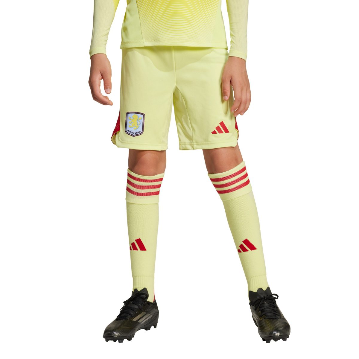 aston villa adidas goalkeeper shorts 2025-26 – kids with custom printing Collection - Aston Villa Official Store