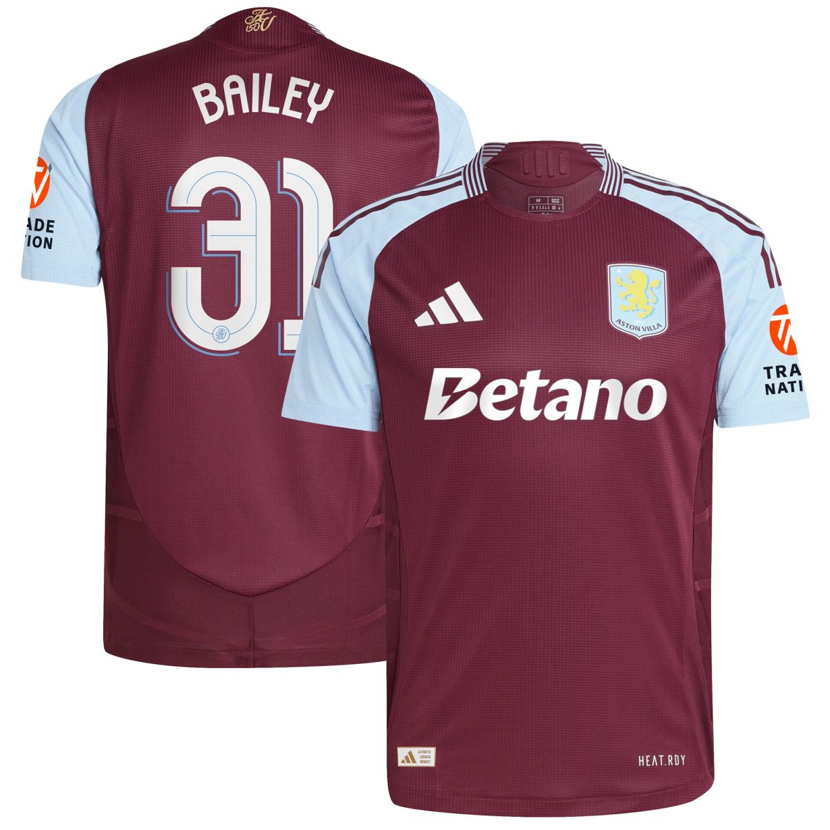 aston villa adidas home authentic shirt 2024-25 with bailey 31 cup printing Collection - Aston Villa Official Store