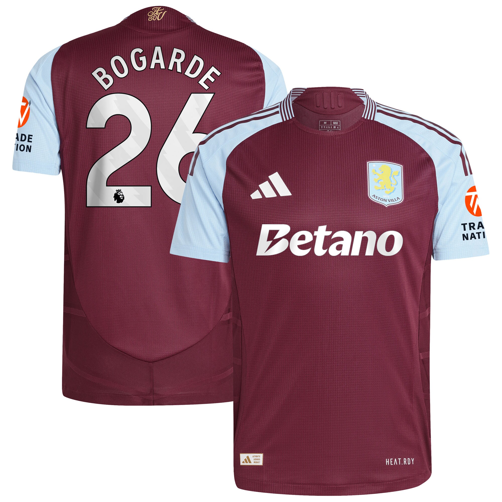 aston villa adidas home authentic shirt 2024-25 with bogarde 26 printing Collection - Aston Villa Official Store