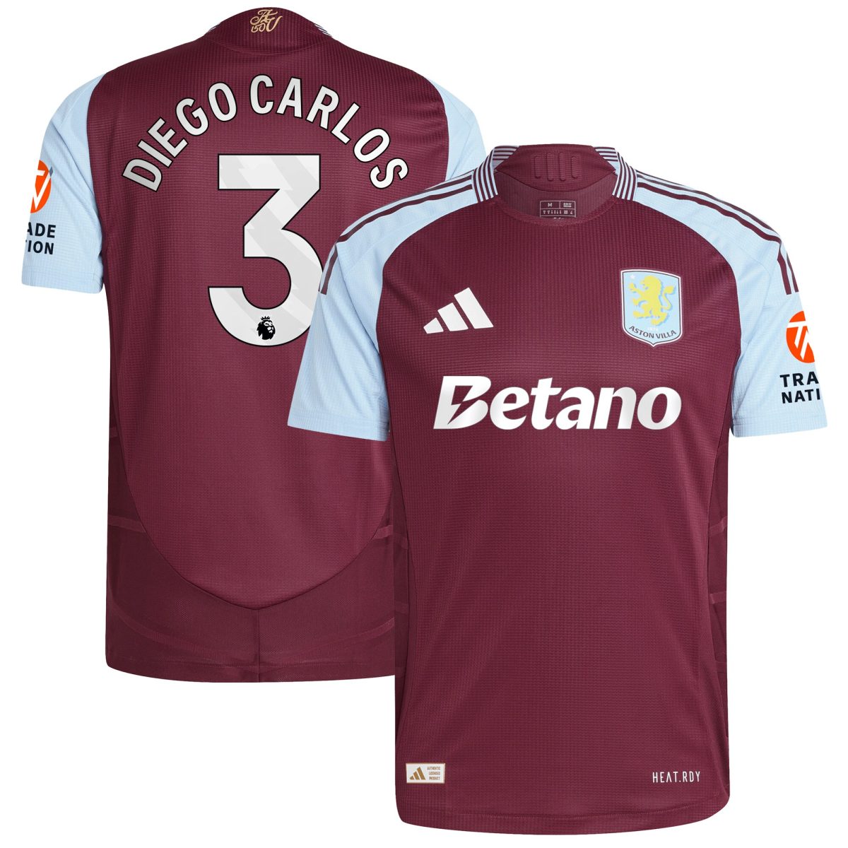 aston villa adidas home authentic shirt 2024-25 with diego carlos 3 printing Collection - Aston Villa Official Store
