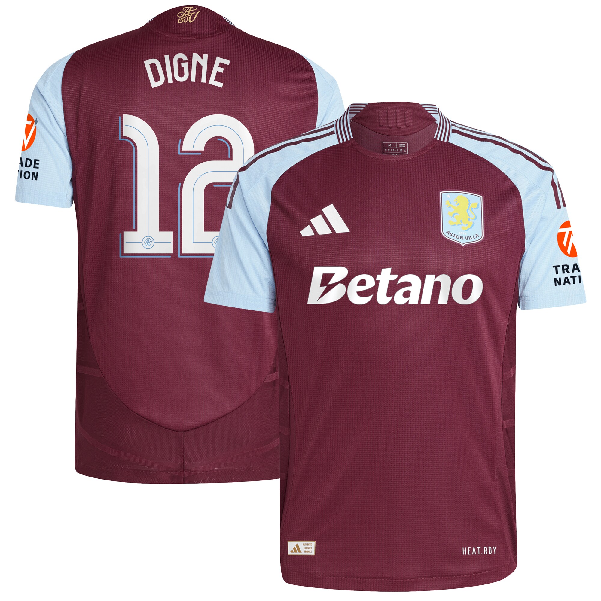 aston villa adidas home authentic shirt 2024-25 with digne 12 cup printing Collection - Aston Villa Official Store