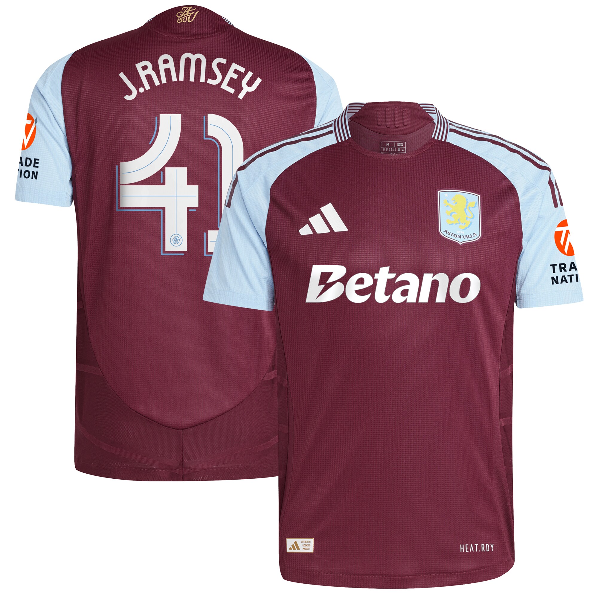 aston villa adidas home authentic shirt 2024-25 with j. ramsey 41 cup printing Collection - Aston Villa Official Store