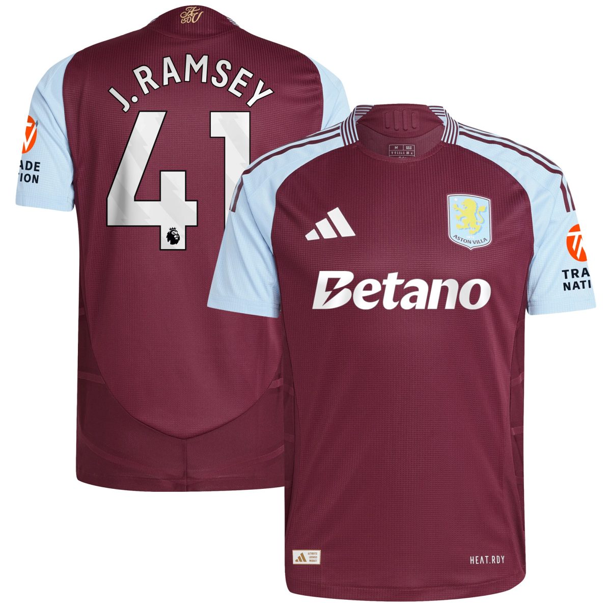 aston villa adidas home authentic shirt 2024-25 with j. ramsey 41 printing Collection - Aston Villa Official Store