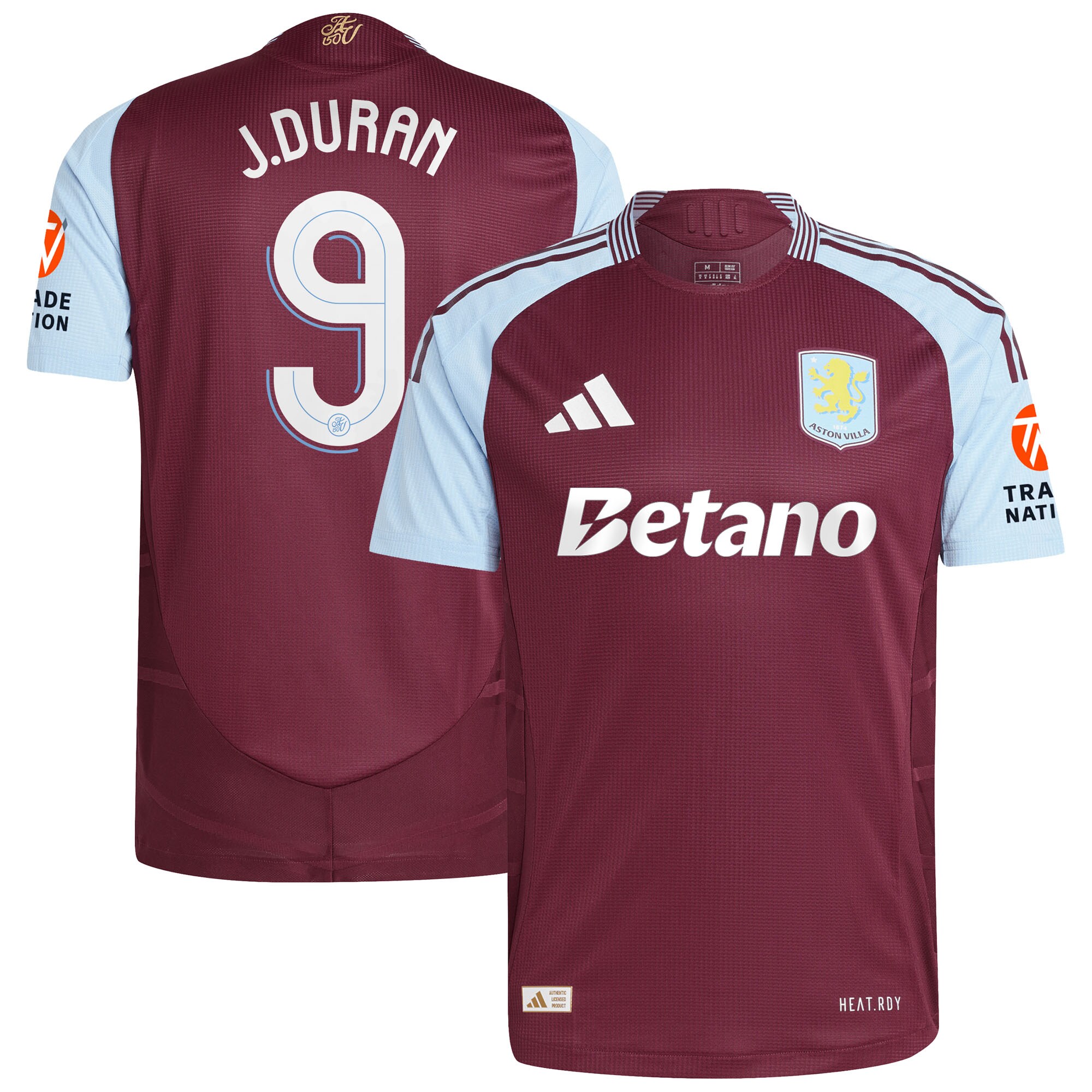 aston villa adidas home authentic shirt 2024-25 with j.duran 9 cup printing Collection - Aston Villa Official Store