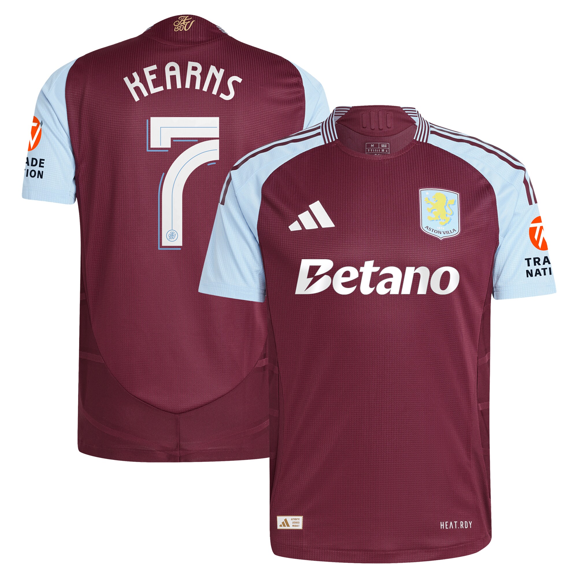 aston villa adidas home authentic shirt 2024-25 with kearns 7 cup printing Collection - Aston Villa Official Store
