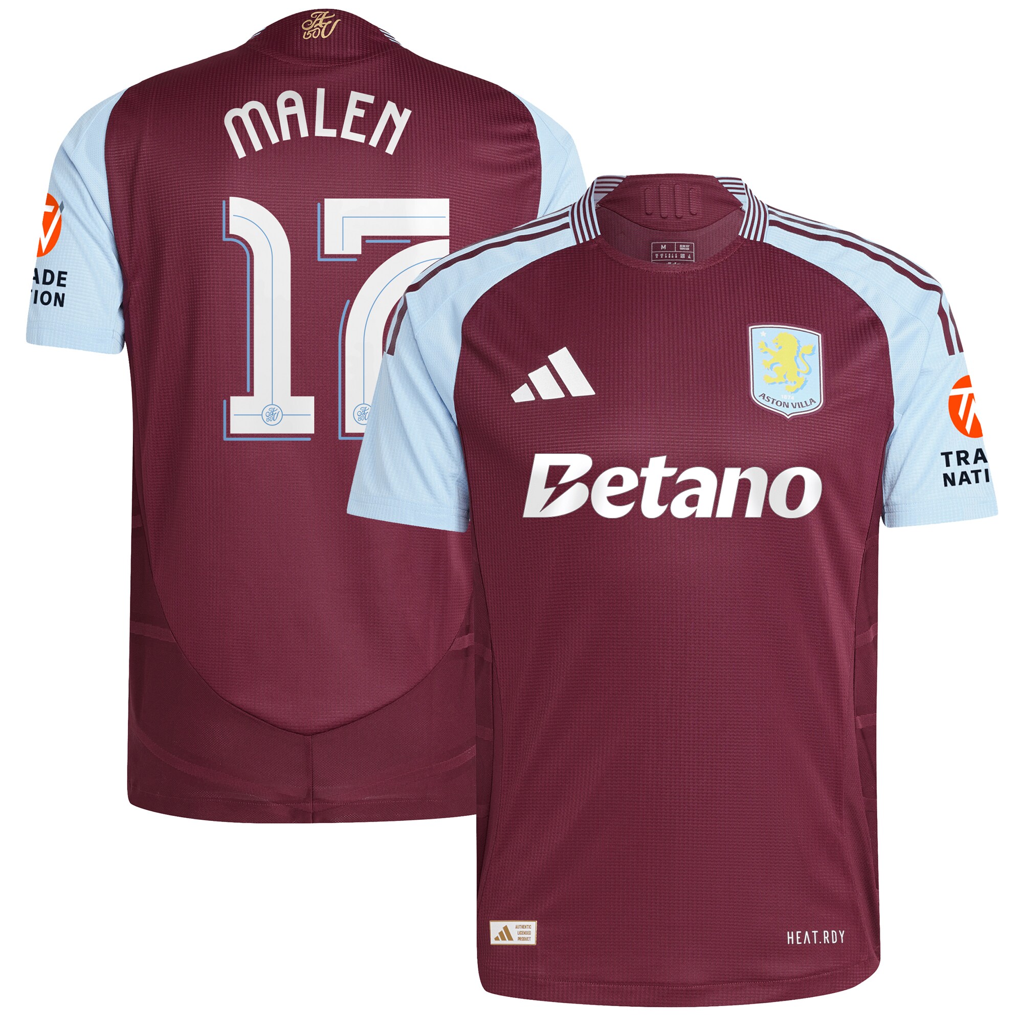 aston villa adidas home authentic shirt 2024-25 with malen 17 cup printing Collection - Aston Villa Official Store