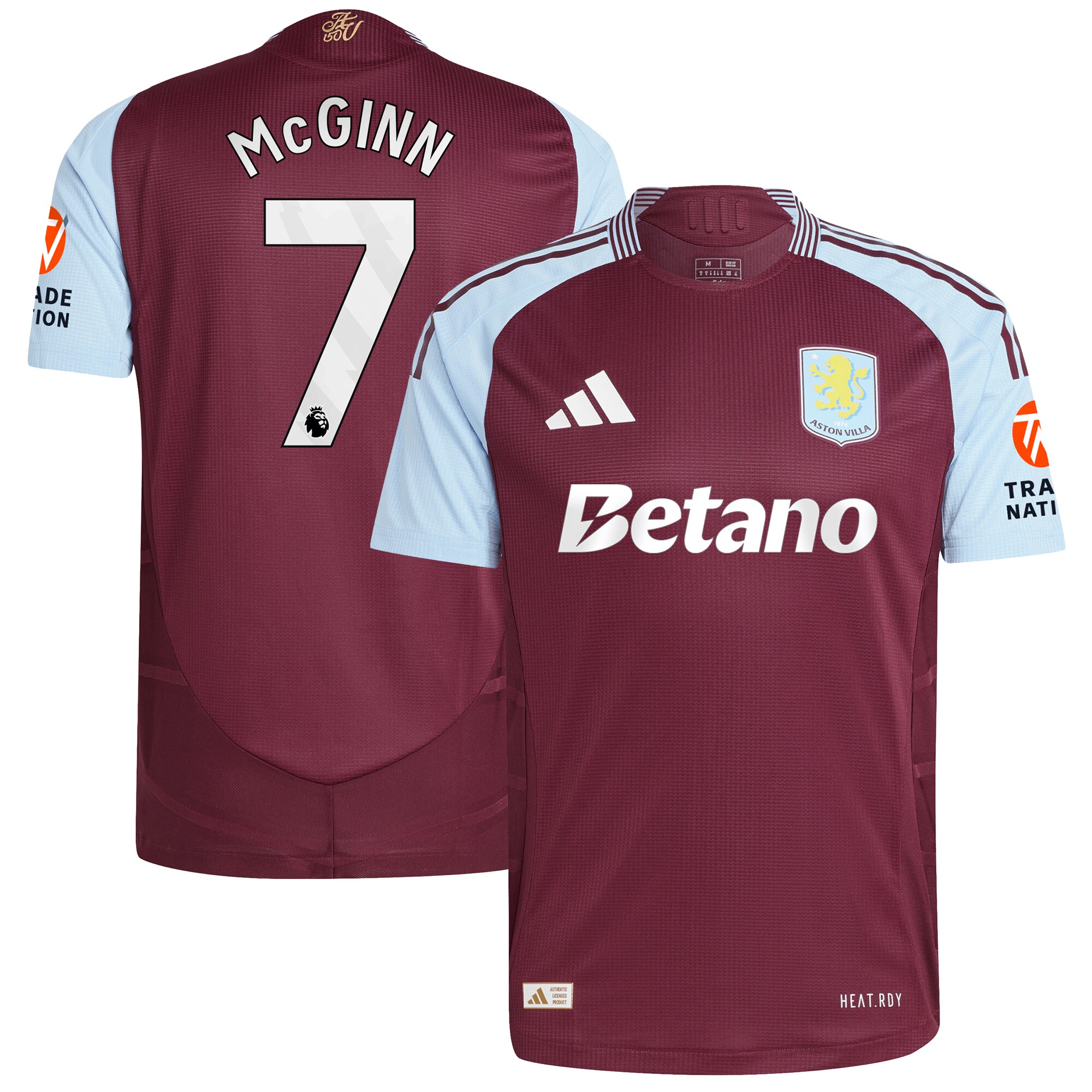 aston villa adidas home authentic shirt 2024-25 with mcginn 7 printing Collection - Aston Villa Official Store