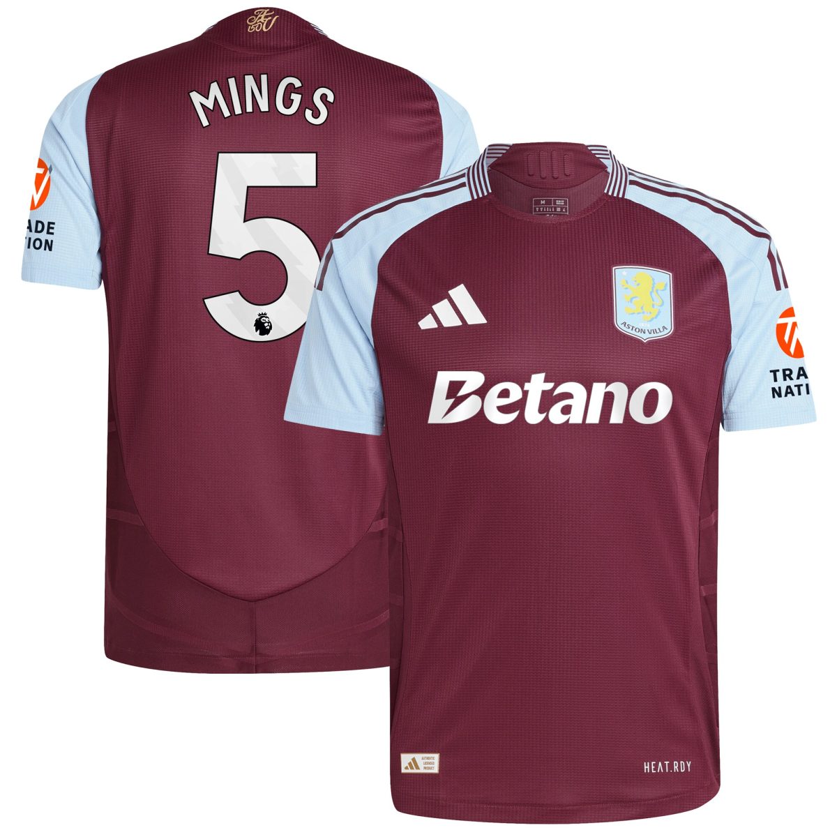 aston villa adidas home authentic shirt 2024-25 with mings 5 printing Collection - Aston Villa Official Store