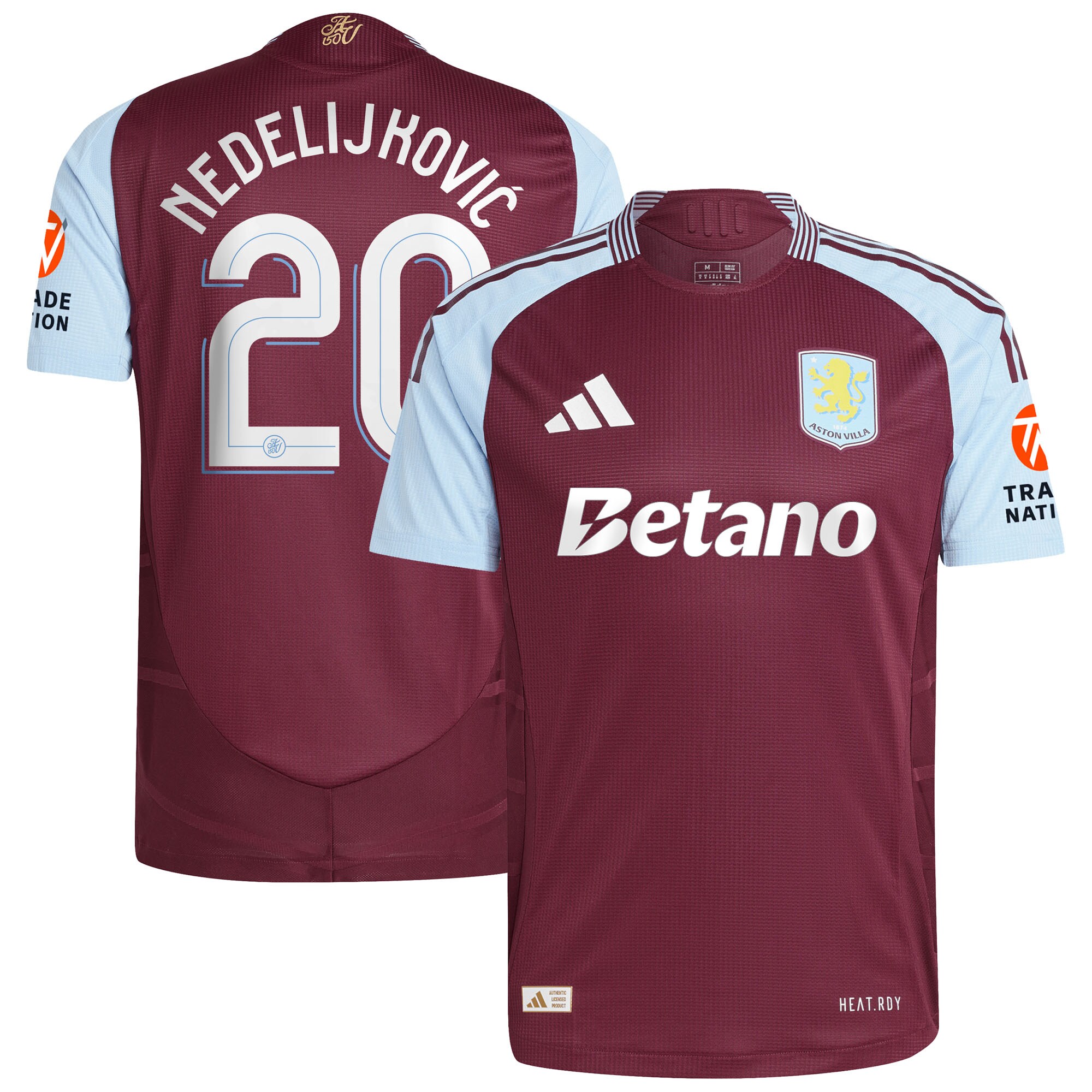 aston villa adidas home authentic shirt 2024-25 with nedeljković 20 cup printing Collection - Aston Villa Official Store