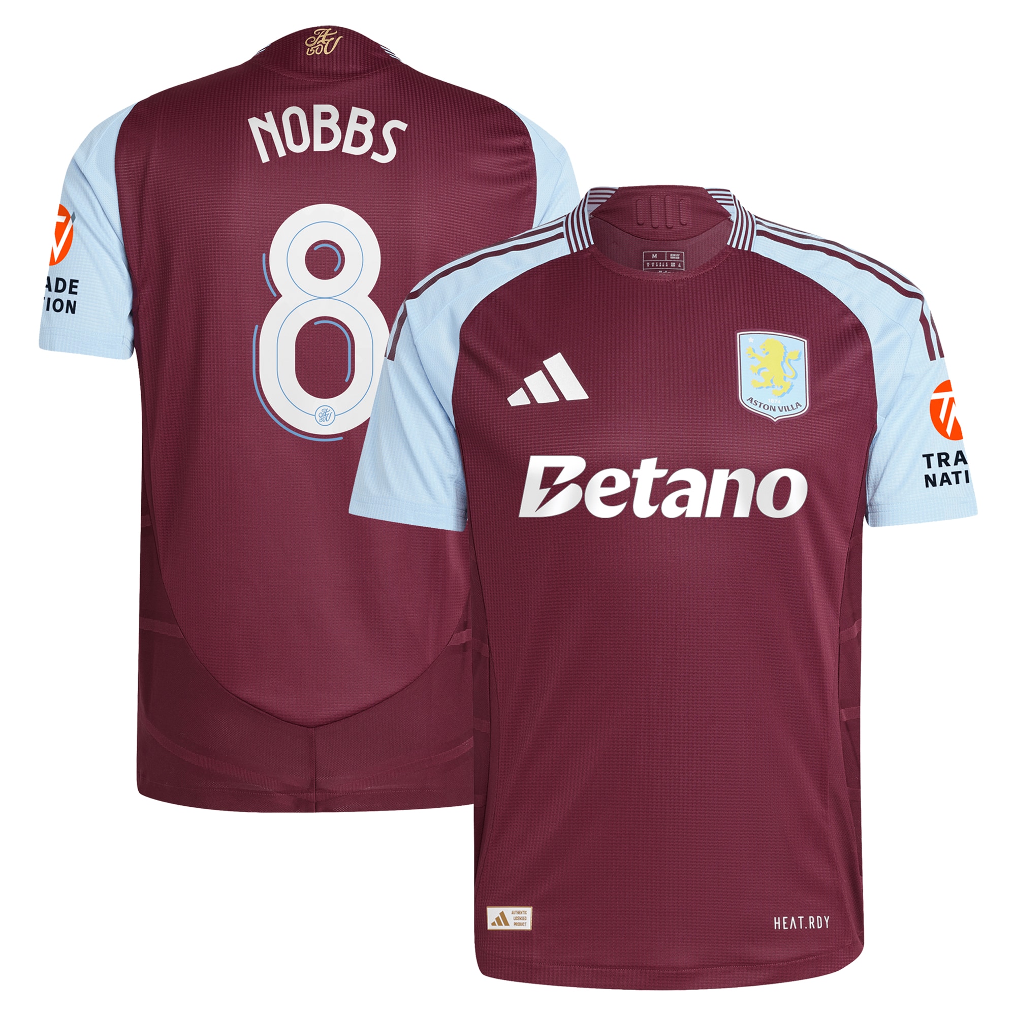 aston villa adidas home authentic shirt 2024-25 with nobbs 8 cup printing Collection - Aston Villa Official Store