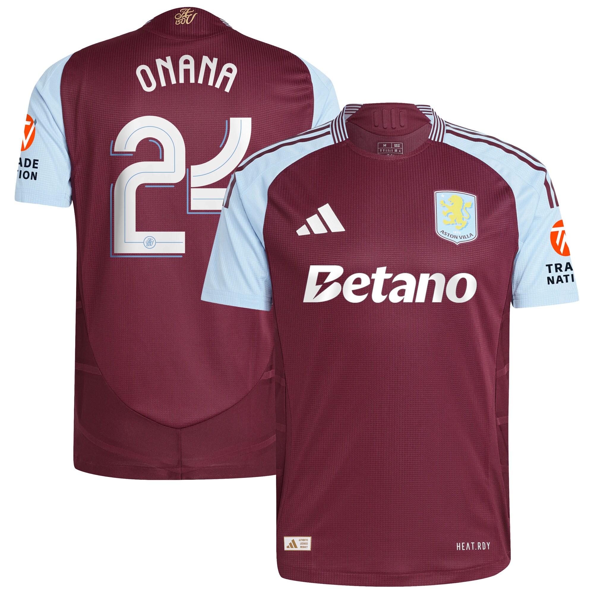 aston villa adidas home authentic shirt 2024-25 with onana 24 cup printing Collection - Aston Villa Official Store