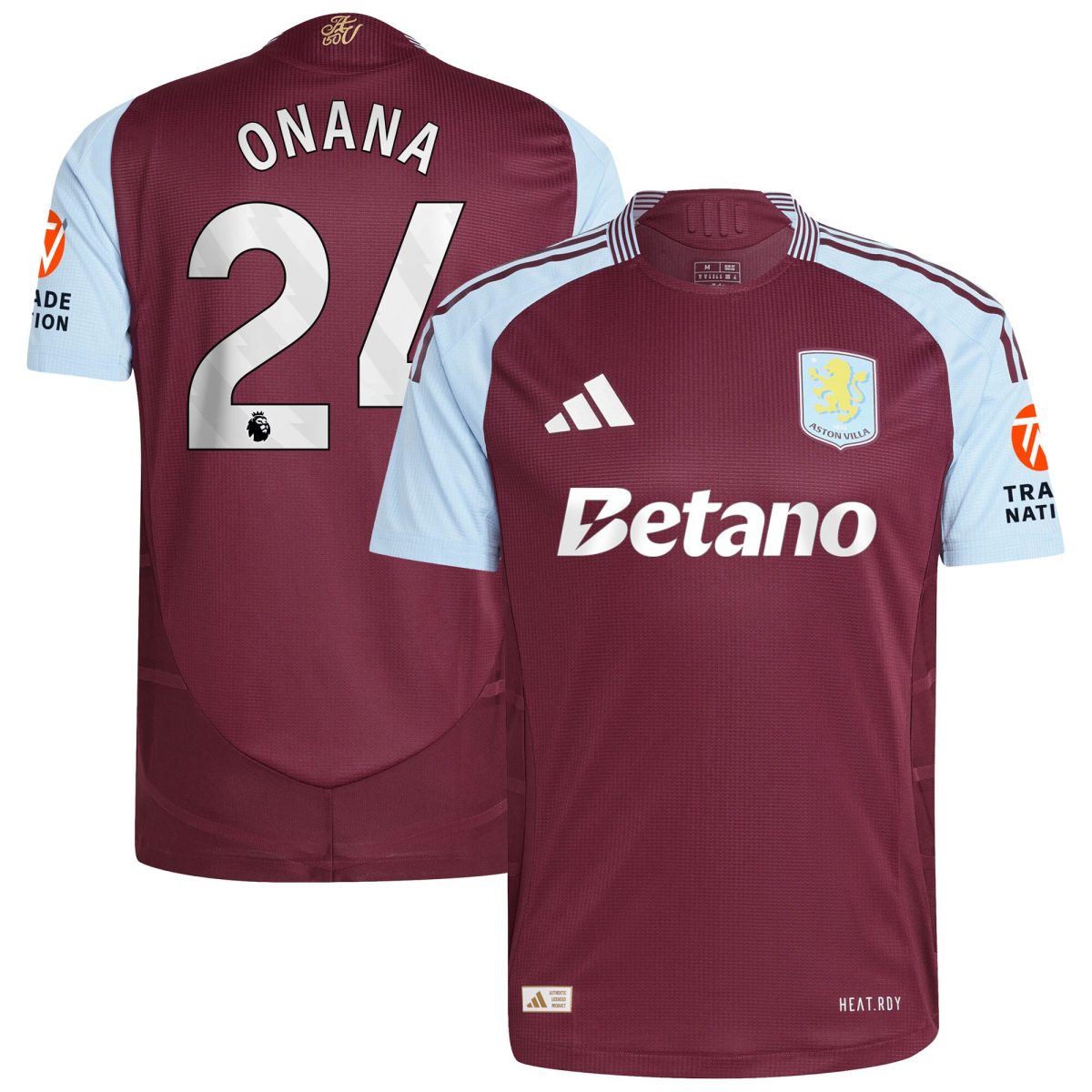 aston villa adidas home authentic shirt 2024-25 with onana 24 printing Collection - Aston Villa Official Store