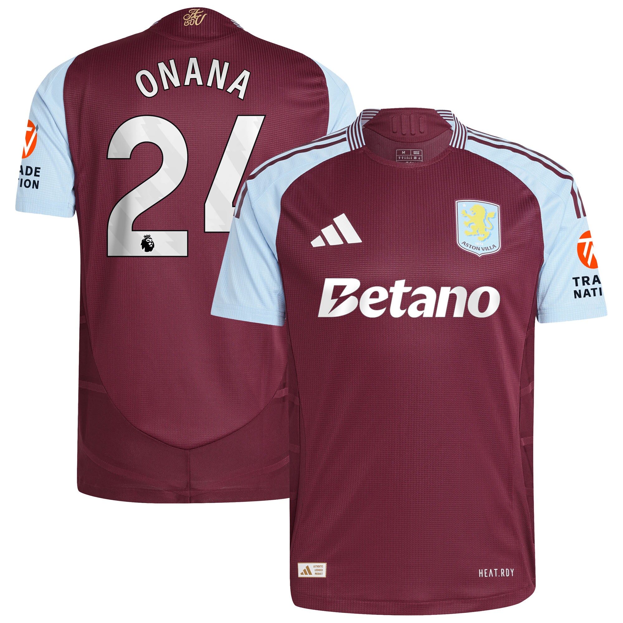 aston villa adidas home authentic shirt 2024-25 with onana 24 printing Collection - Aston Villa Official Store