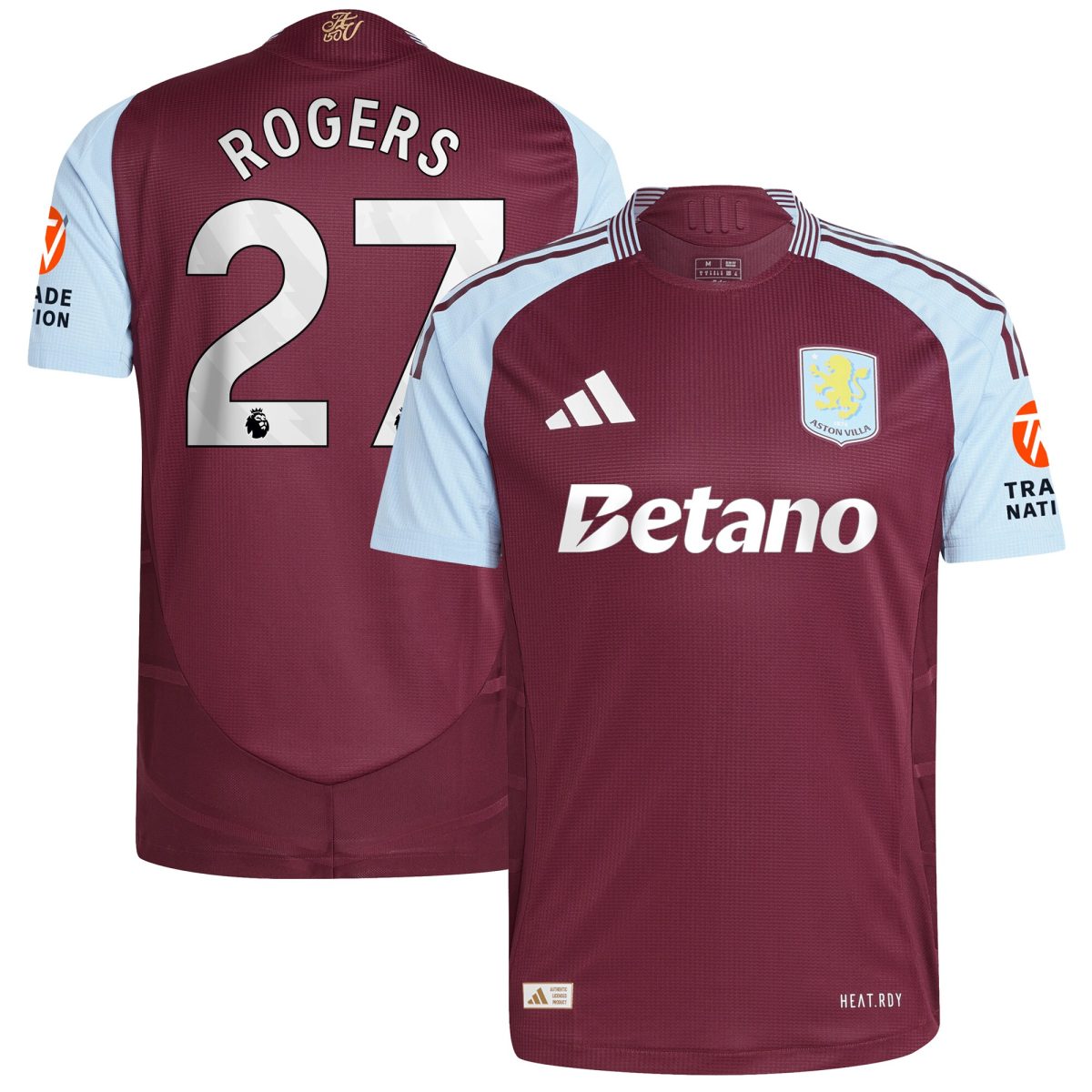 aston villa adidas home authentic shirt 2024-25 with rogers 27 printing Collection - Aston Villa Official Store