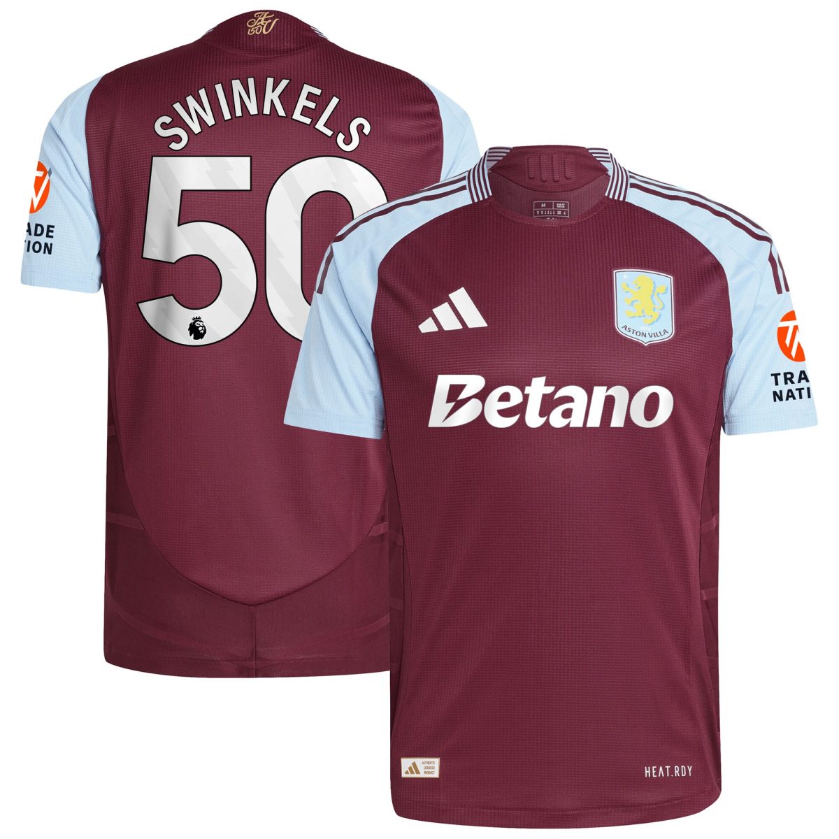 aston villa adidas home authentic shirt 2024-25 with swinkels 50 printing Collection - Aston Villa Official Store
