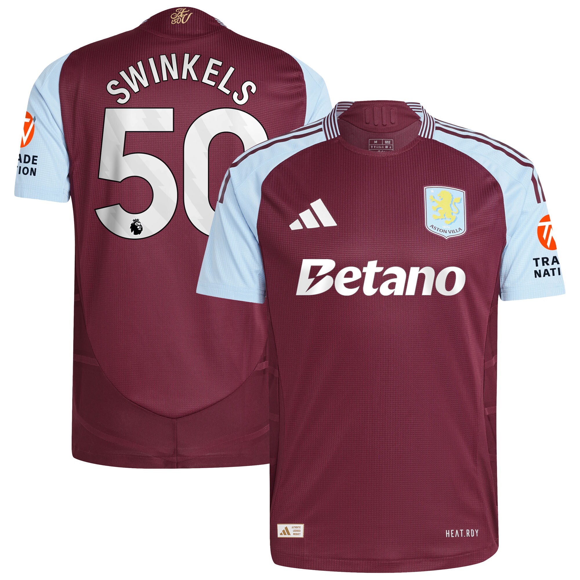 aston villa adidas home authentic shirt 2024-25 with swinkels 50 printing Collection - Aston Villa Official Store