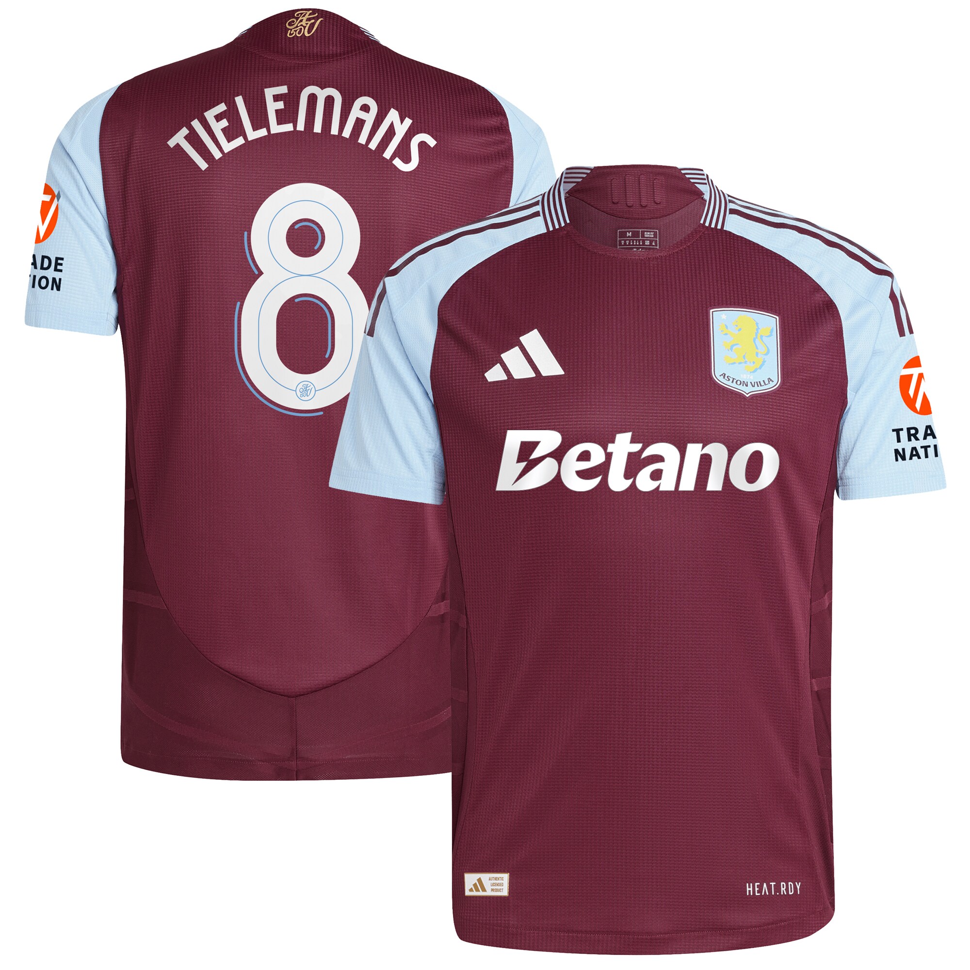 aston villa adidas home authentic shirt 2024-25 with tielemans 8 cup printing Collection - Aston Villa Official Store