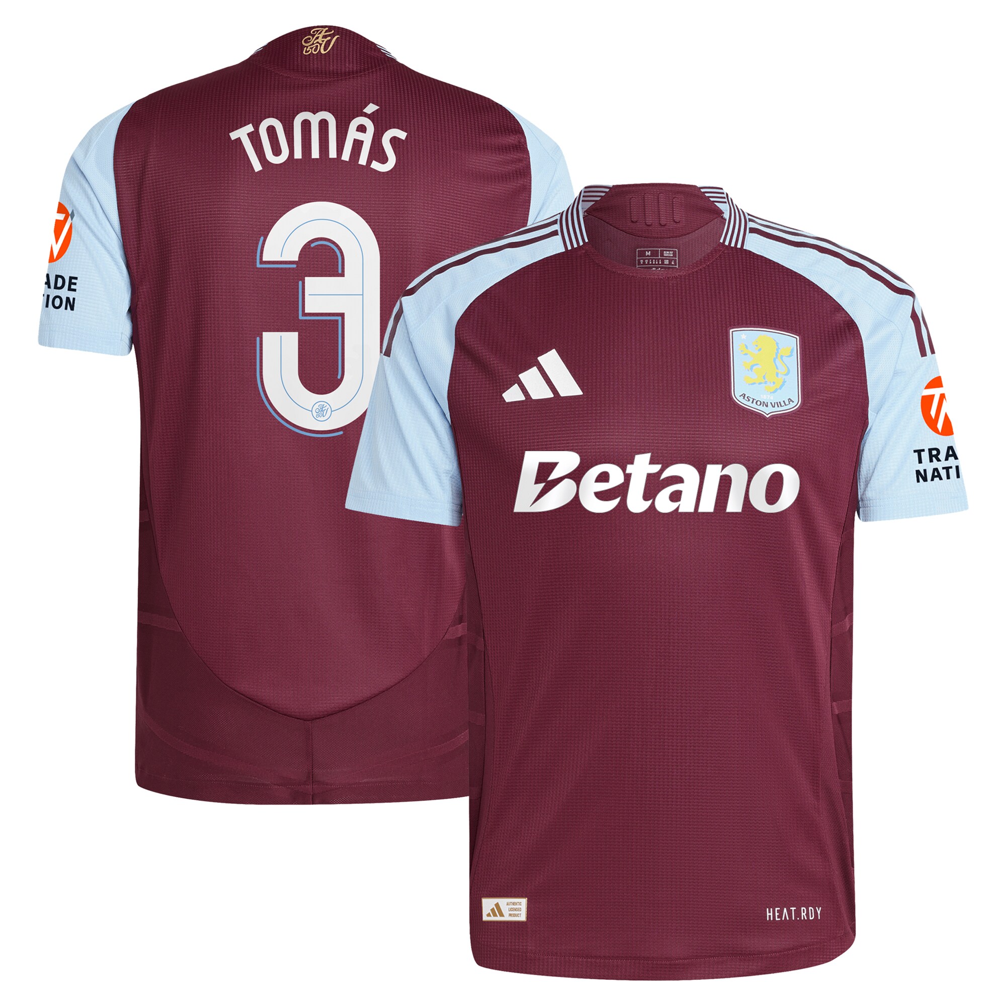 aston villa adidas home authentic shirt 2024-25 with tomás 3 cup printing Collection - Aston Villa Official Store