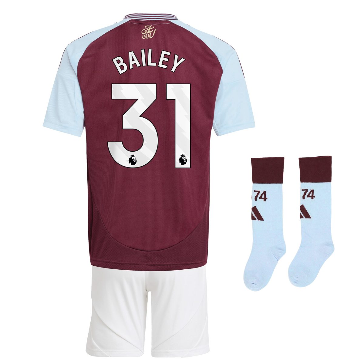 aston villa adidas home mini kit 2024-25 with bailey 31 printing Collection - Aston Villa Official Store