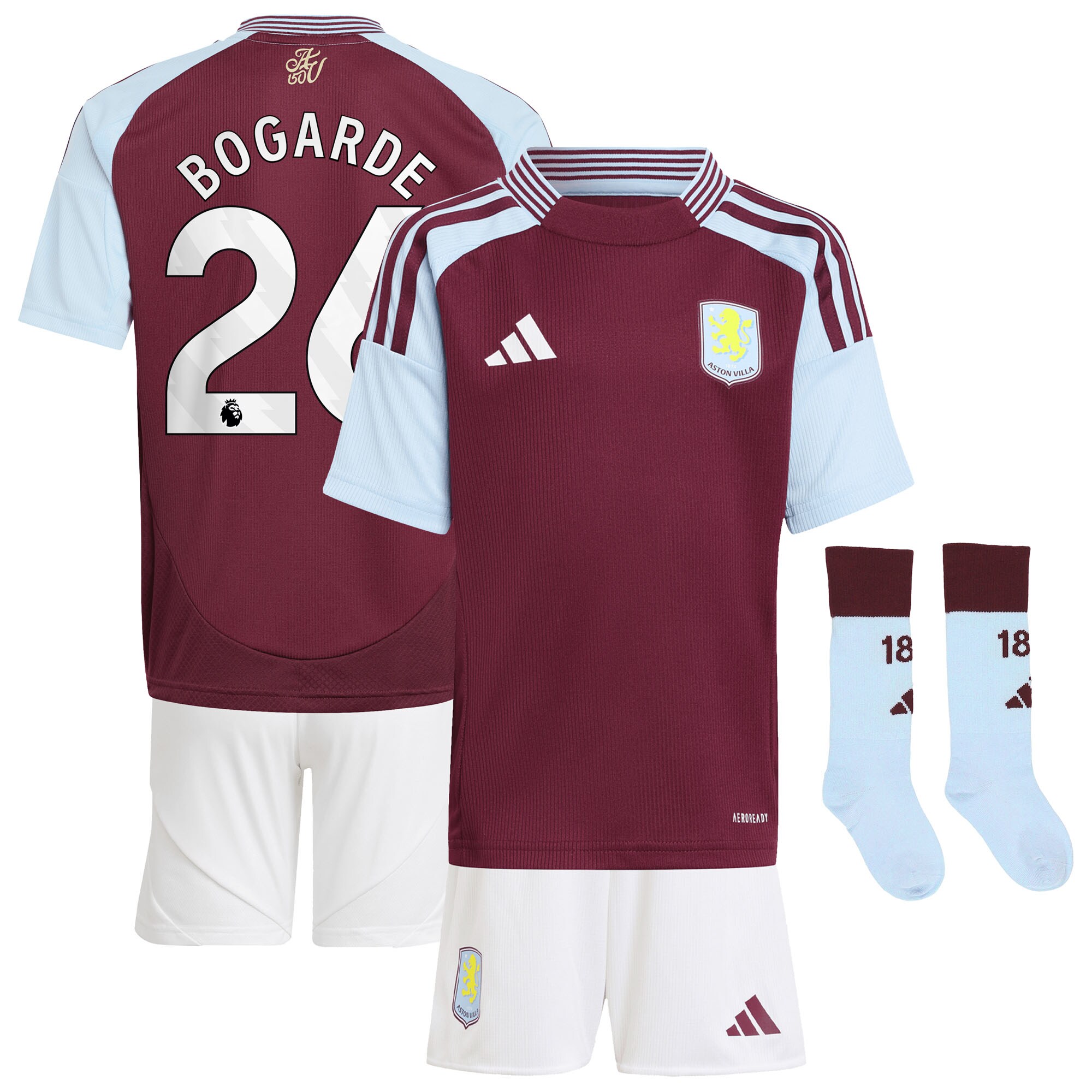 aston villa adidas home mini kit 2024-25 with bogarde 26 printing Collection - Aston Villa Official Store