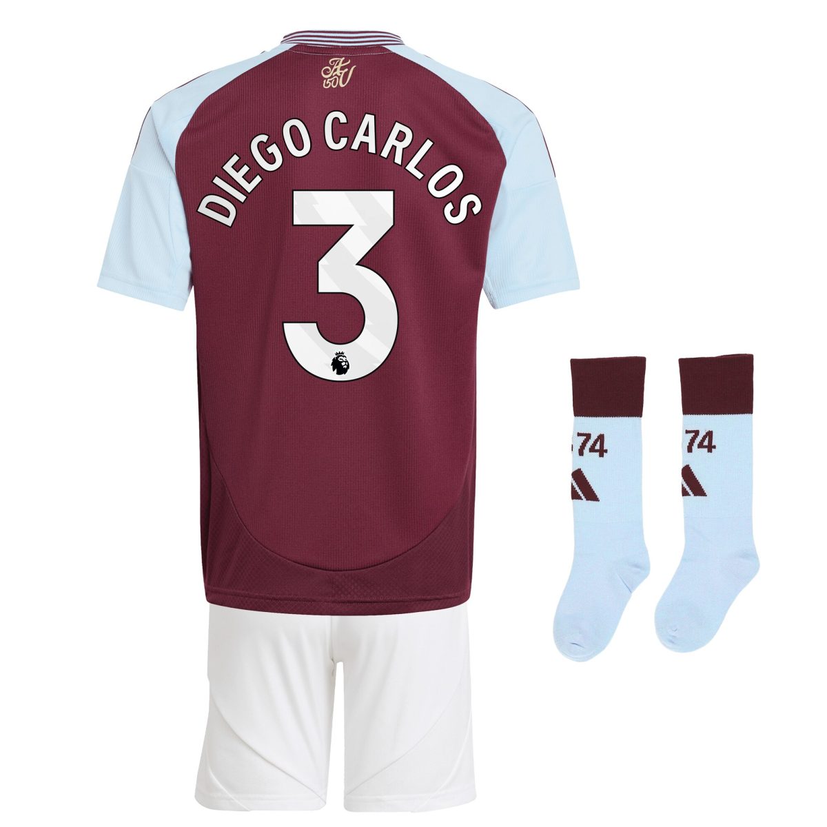aston villa adidas home mini kit 2024-25 with diego carlos 3 printing Collection - Aston Villa Official Store