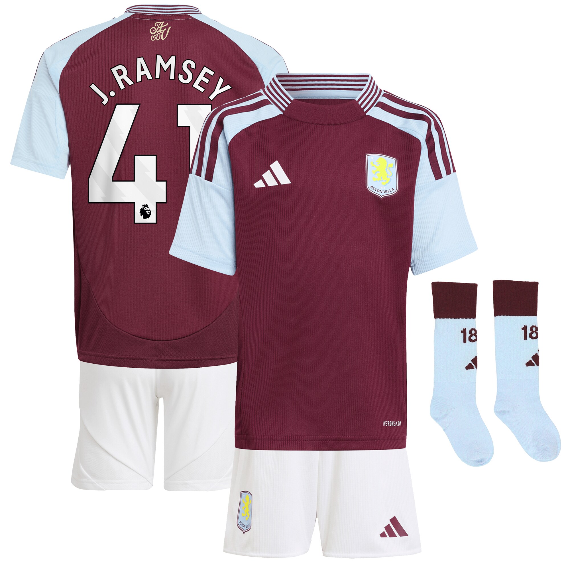 aston villa adidas home mini kit 2024-25 with j. ramsey 41 printing Collection - Aston Villa Official Store