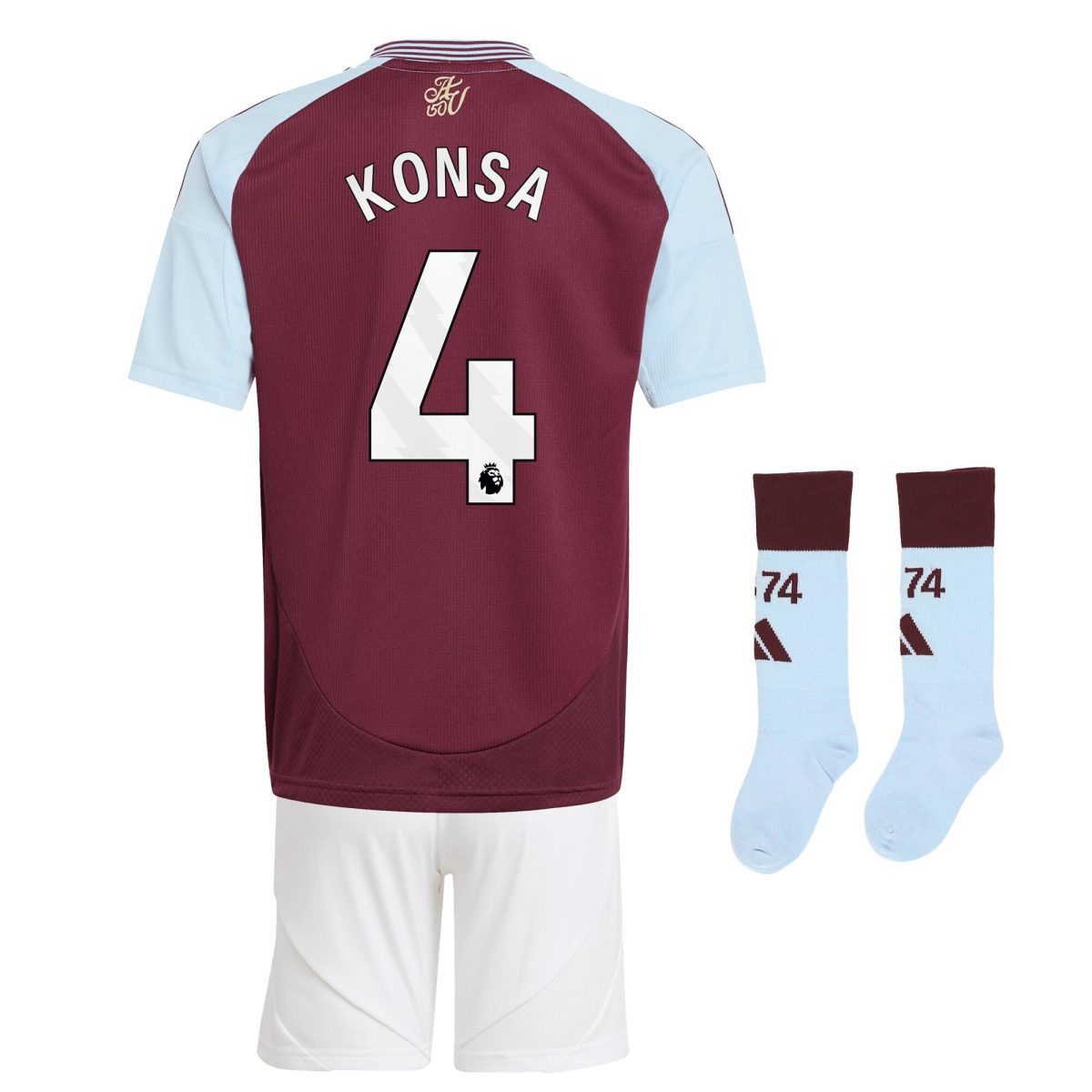 aston villa adidas home mini kit 2024-25 with konsa 4 printing Collection - Aston Villa Official Store