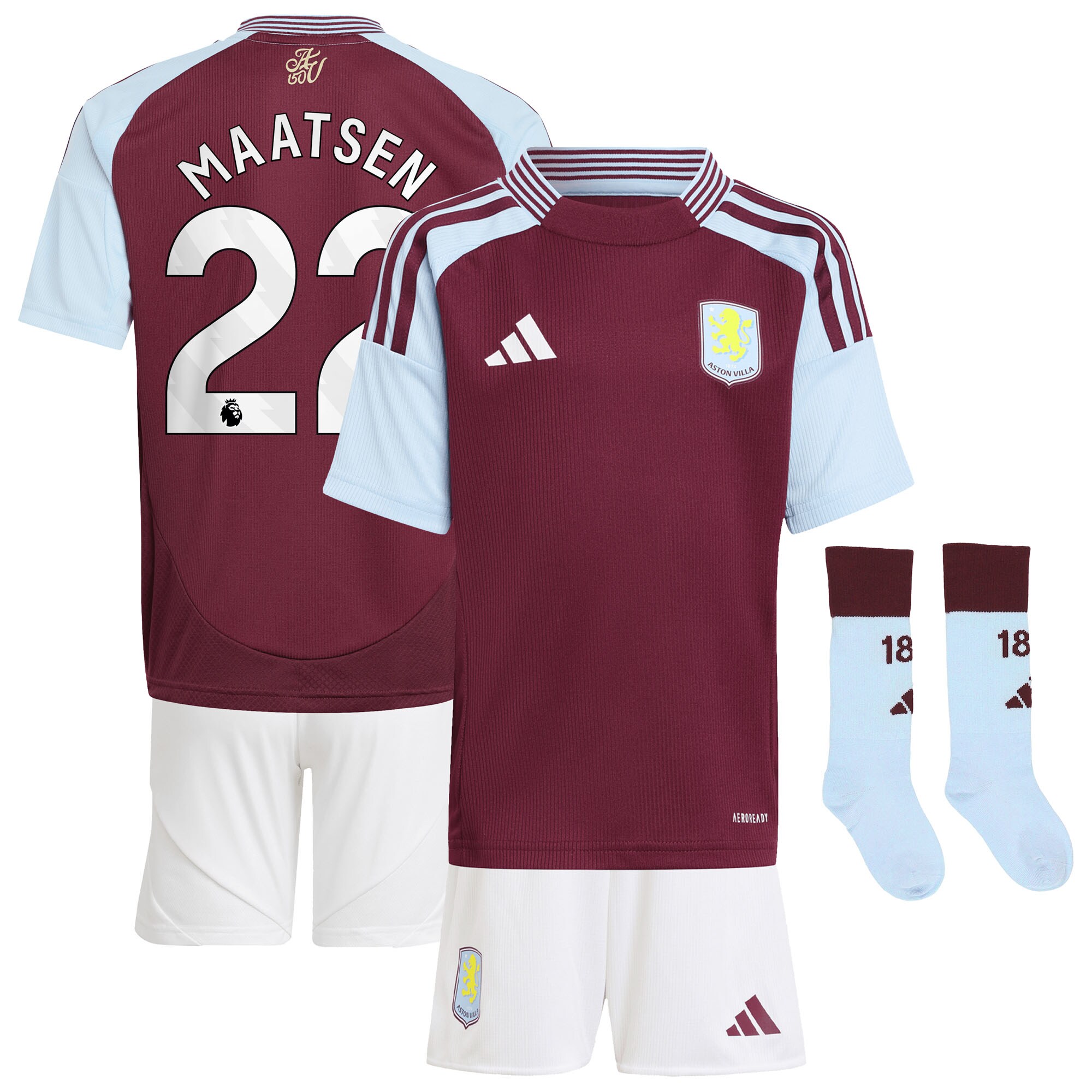 aston villa adidas home mini kit 2024-25 with maatsen 22 printing Collection - Aston Villa Official Store