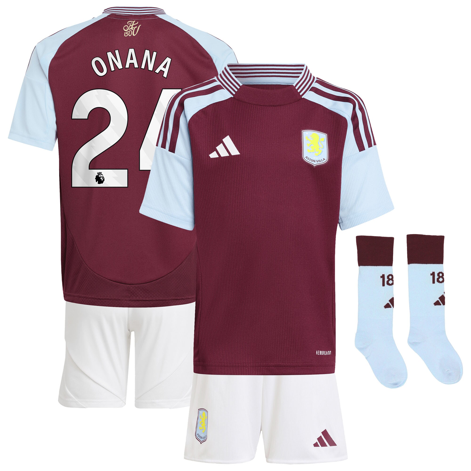 aston villa adidas home mini kit 2024-25 with onana 24 printing Collection - Aston Villa Official Store