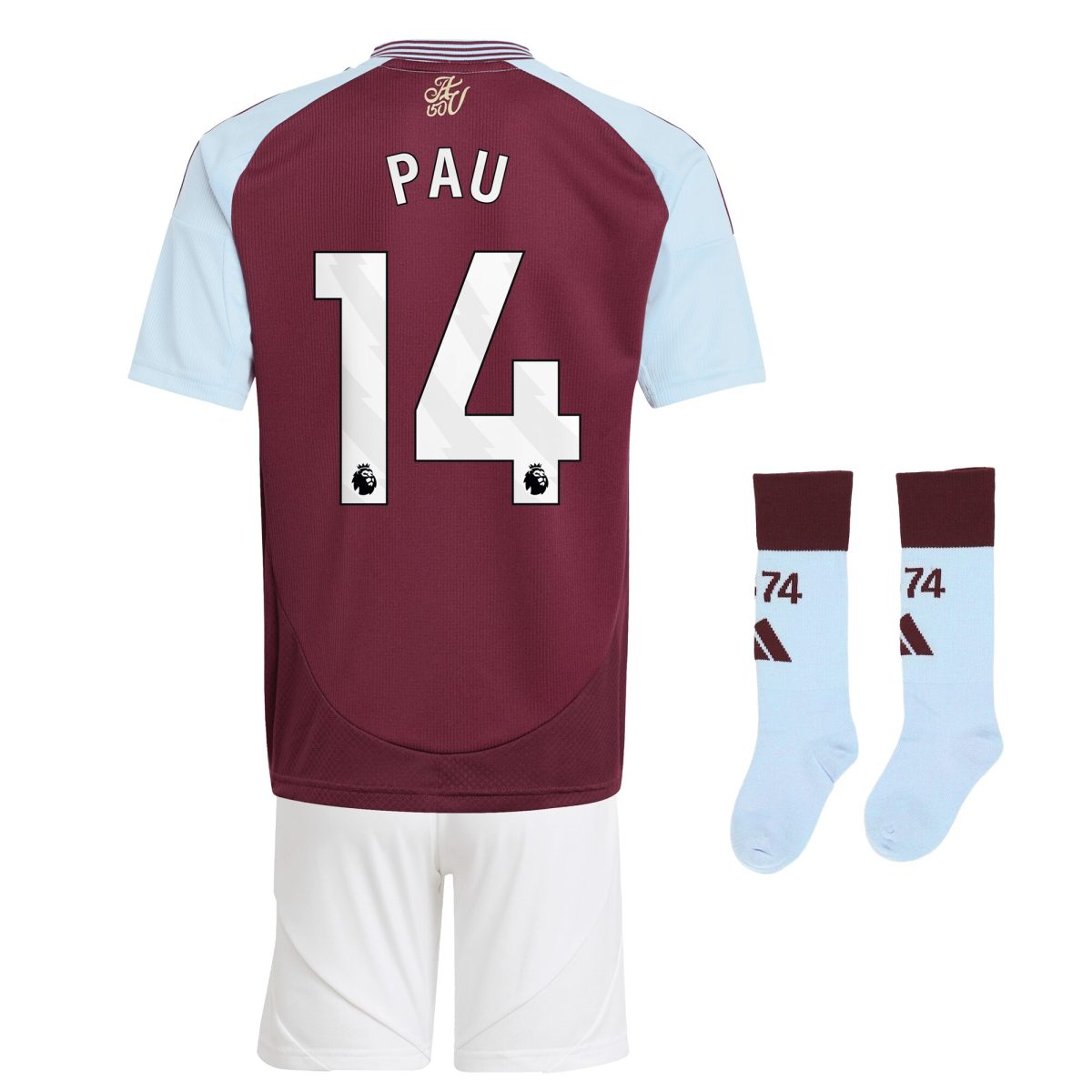 aston villa adidas home mini kit 2024-25 with pau 14 printing Collection - Aston Villa Official Store