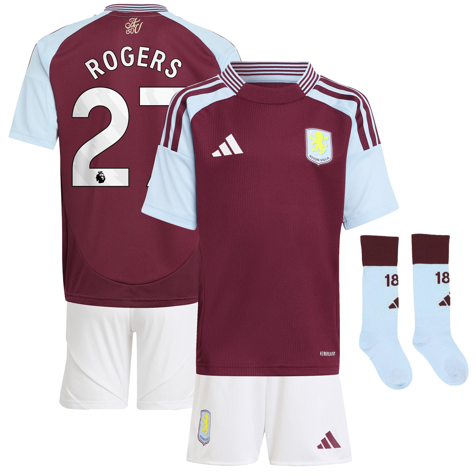 aston villa adidas home mini kit 2024-25 with rogers 27 printing Collection - Aston Villa Official Store
