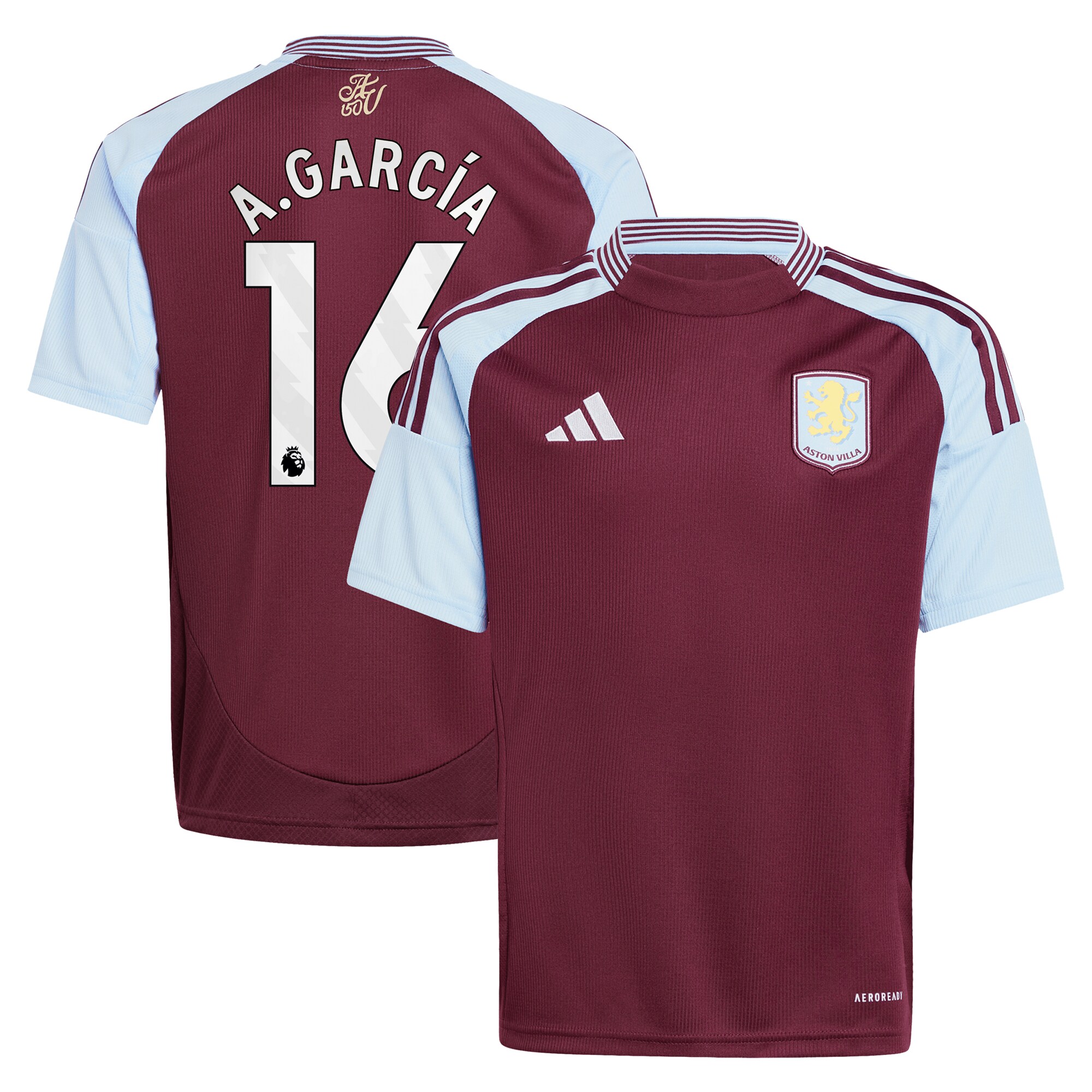 aston villa adidas home shirt 2024-25 – kids with a.garcía 16 printing Collection - Aston Villa Official Store