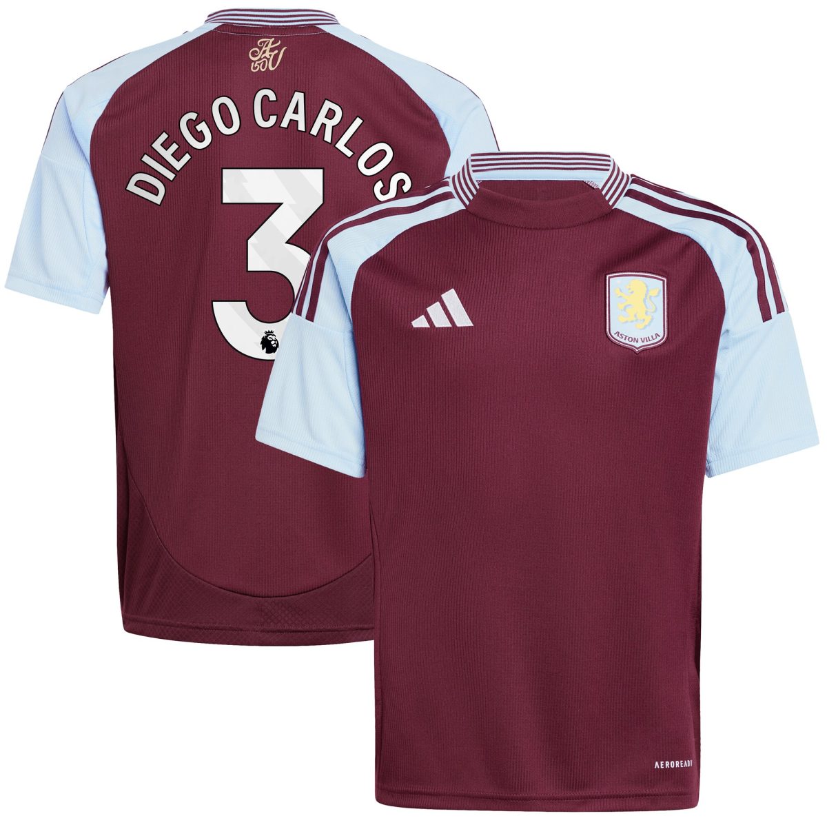 aston villa adidas home shirt 2024-25 – kids with diego carlos 3 printing Collection - Aston Villa Official Store