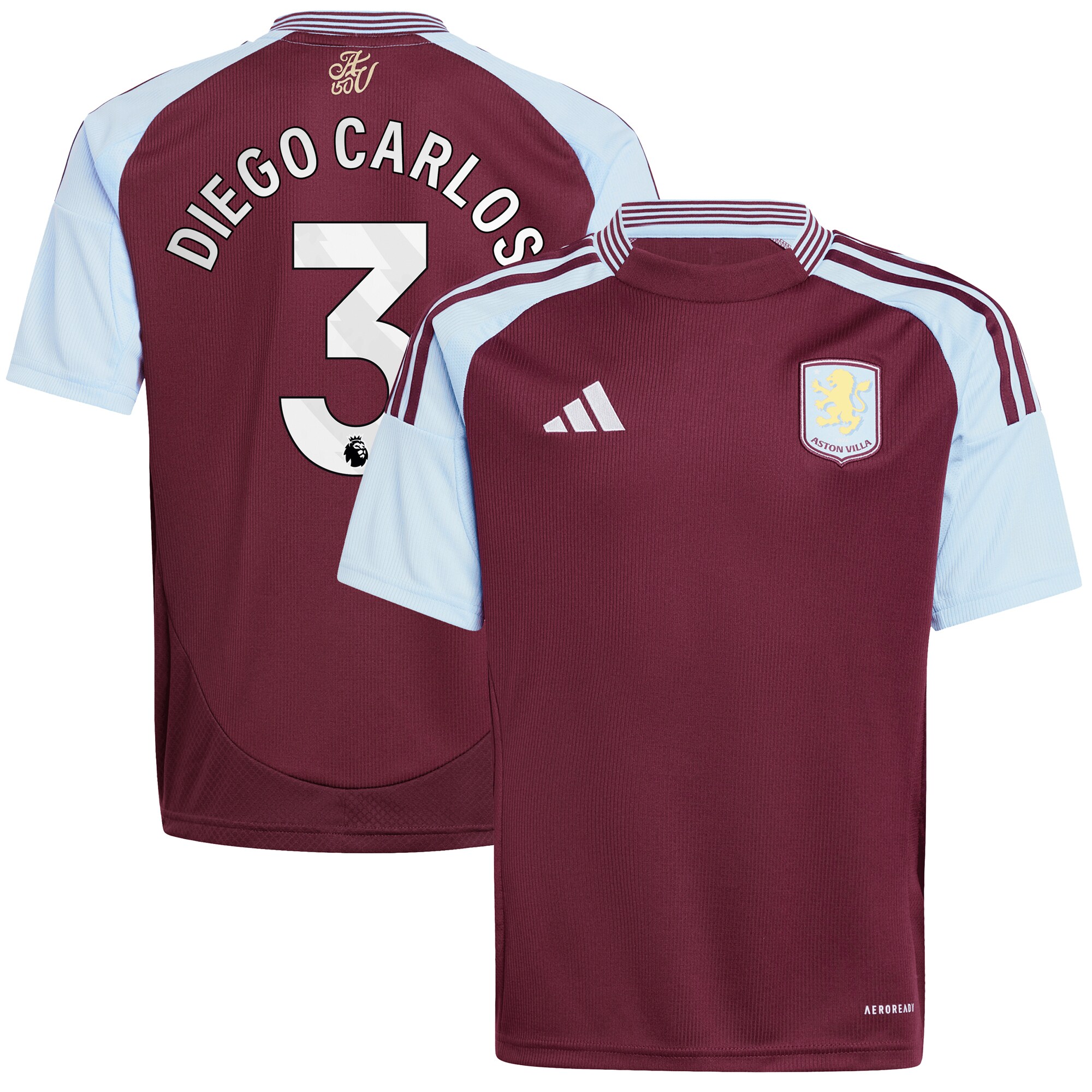 aston villa adidas home shirt 2024-25 – kids with diego carlos 3 printing Collection - Aston Villa Official Store