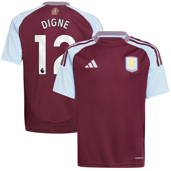 aston villa adidas home shirt 2024-25 – kids with digne 12 printing Collection - Aston Villa Official Store