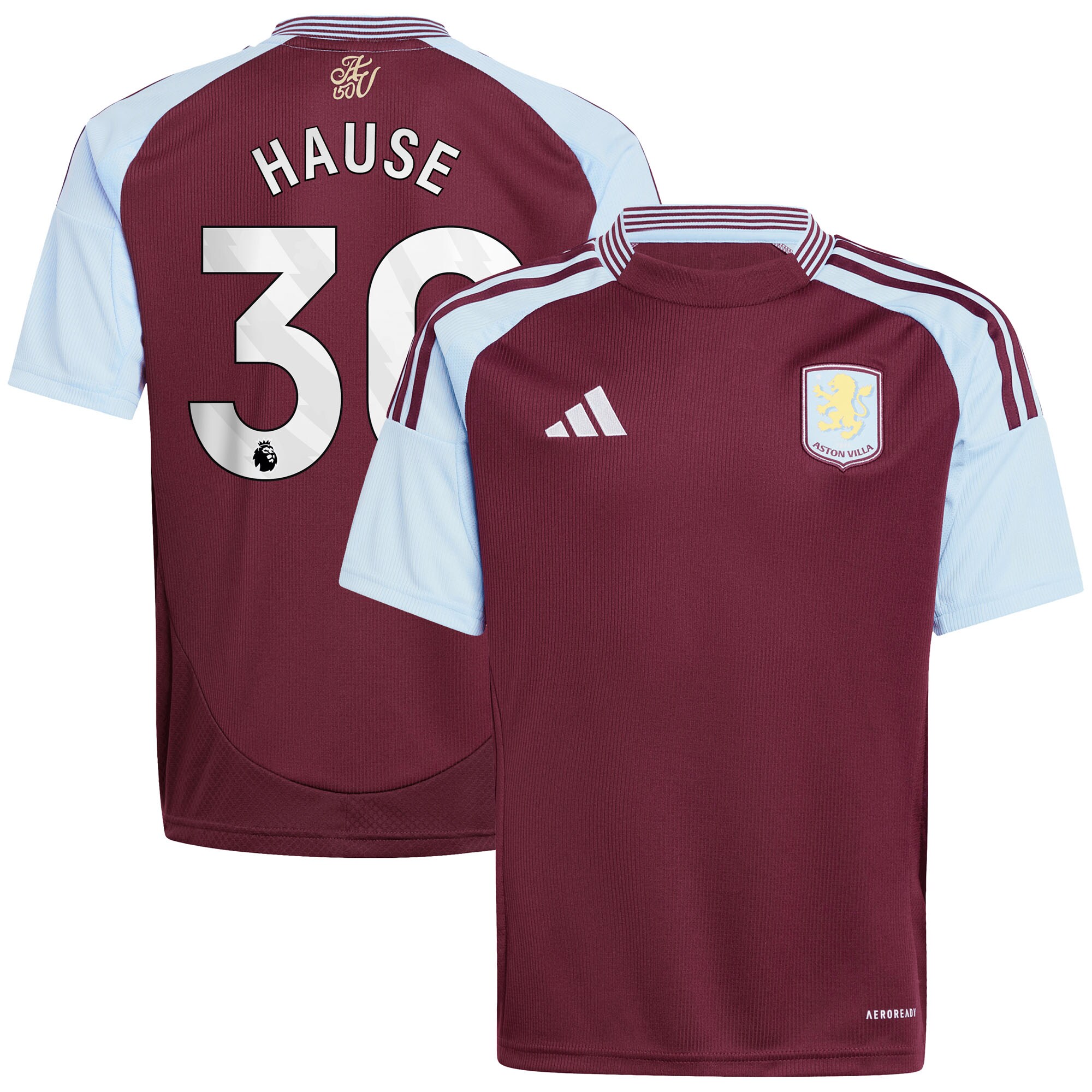 aston villa adidas home shirt 2024-25 – kids with hause 30 printing Collection - Aston Villa Official Store