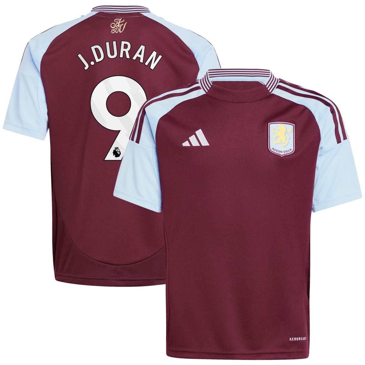aston villa adidas home shirt 2024-25 – kids with j.duran 9 printing Collection - Aston Villa Official Store