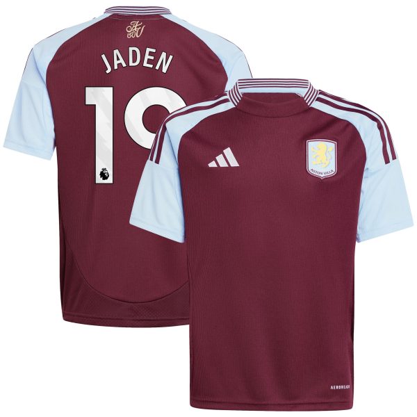 aston villa adidas home shirt 2024-25 – kids with jaden 19 printing Collection - Aston Villa Official Store