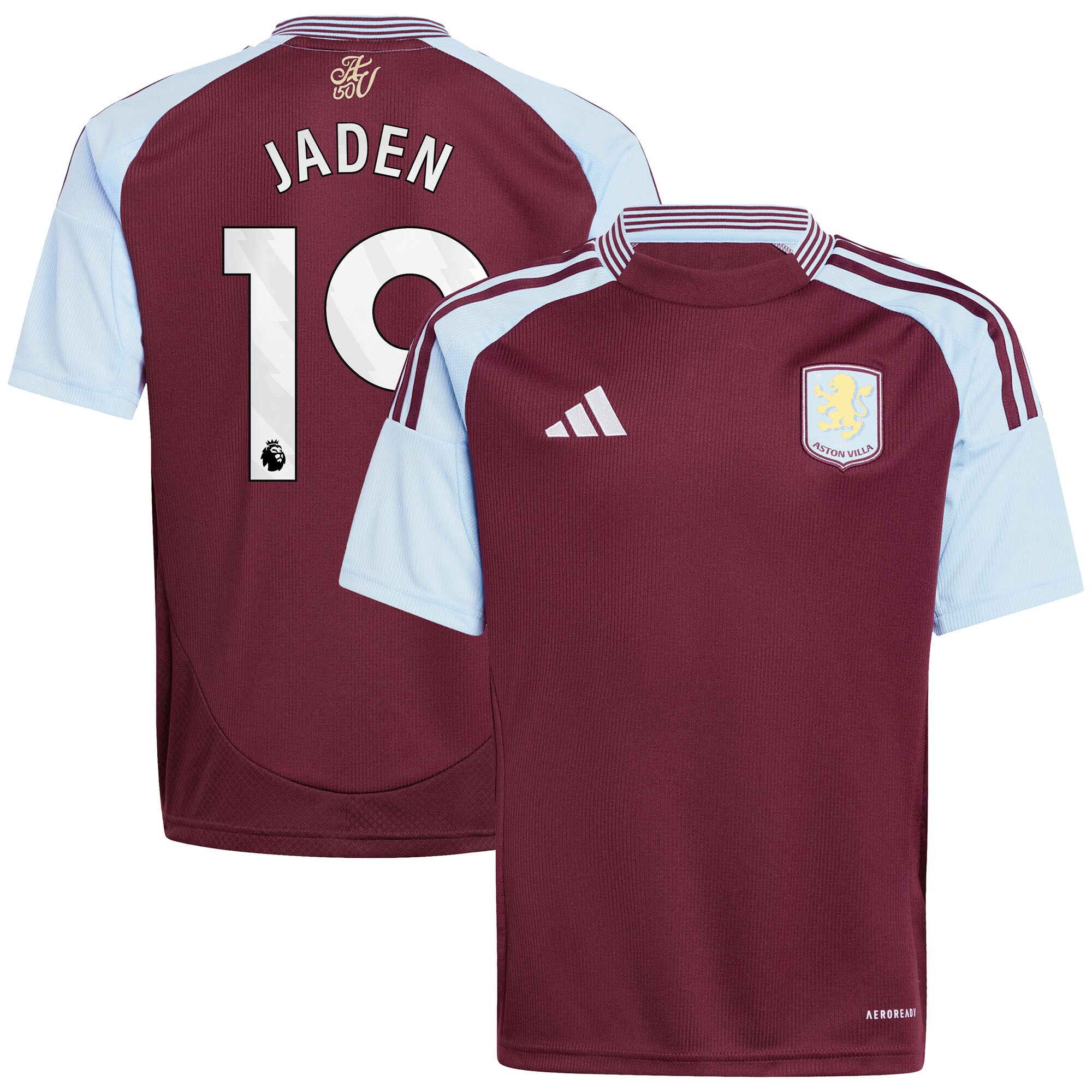 aston villa adidas home shirt 2024-25 – kids with jaden 19 printing Collection - Aston Villa Official Store