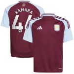 aston villa adidas home shirt 2024-25 – kids with kamara 44 printing Collection - Aston Villa Official Store