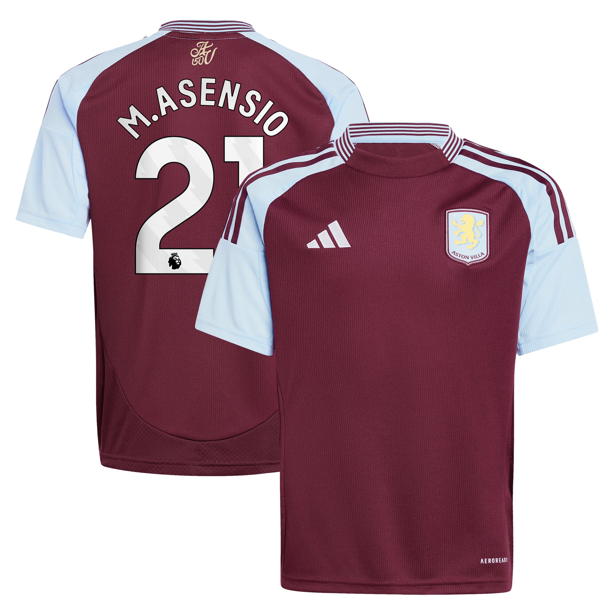 aston villa adidas home shirt 2024-25 – kids with m.asensio 21 printing Collection - Aston Villa Official Store